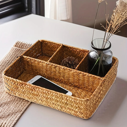 Seagrass Woven Desk Organizer Tray