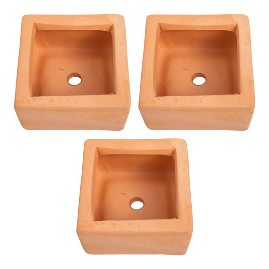 Square Terracotta Plant Pot Set