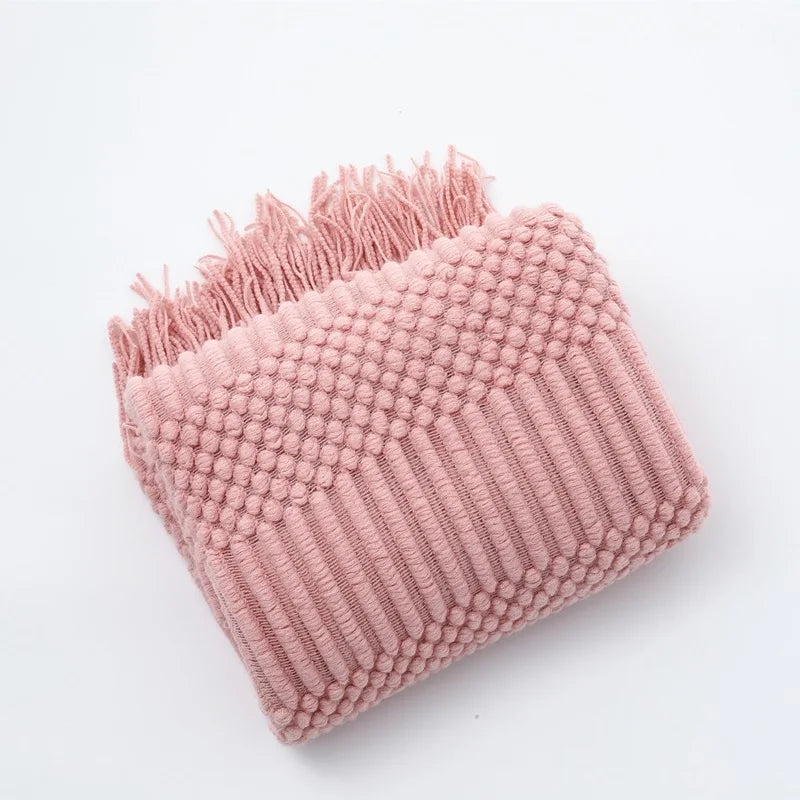 Chunky Knit Boho Throw Blanket