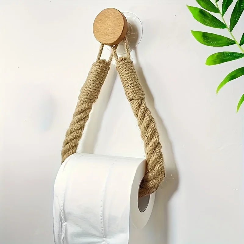 Rustic Hemp Rope Toilet Paper Holder