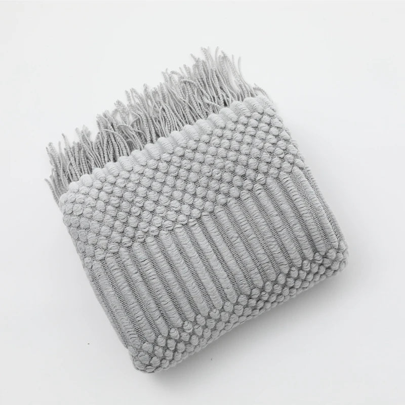 Chunky Knit Boho Throw Blanket