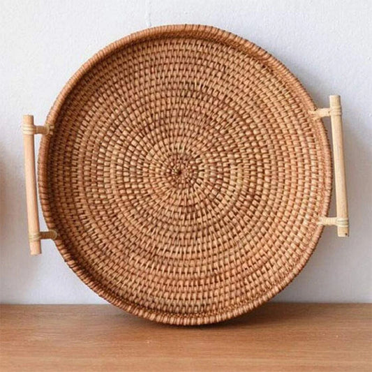 Handwoven Rattan Storage Tray