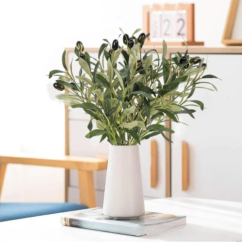 Olive Branch Stems with Realistic Fruits
