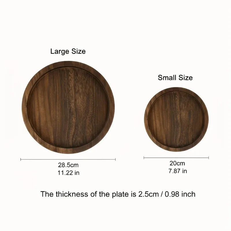 Rustic Round Wooden Serving Tray
