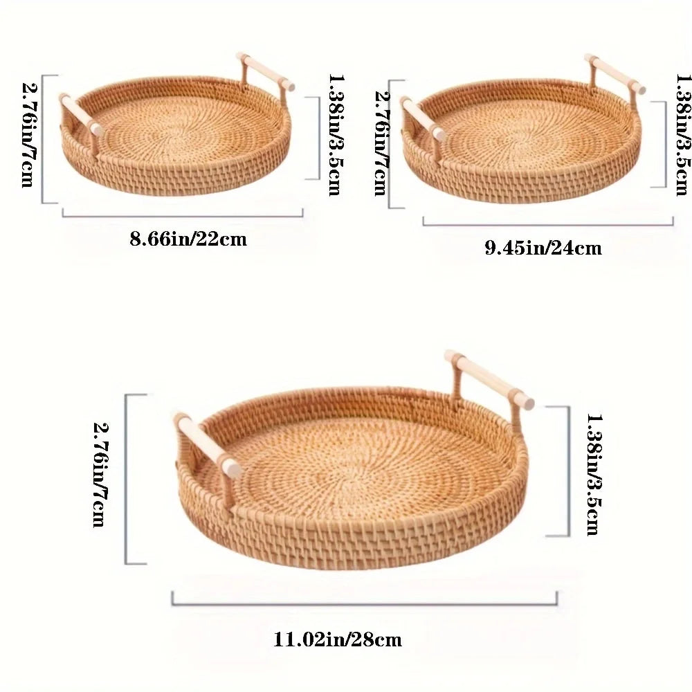 Handwoven Rattan Storage Tray