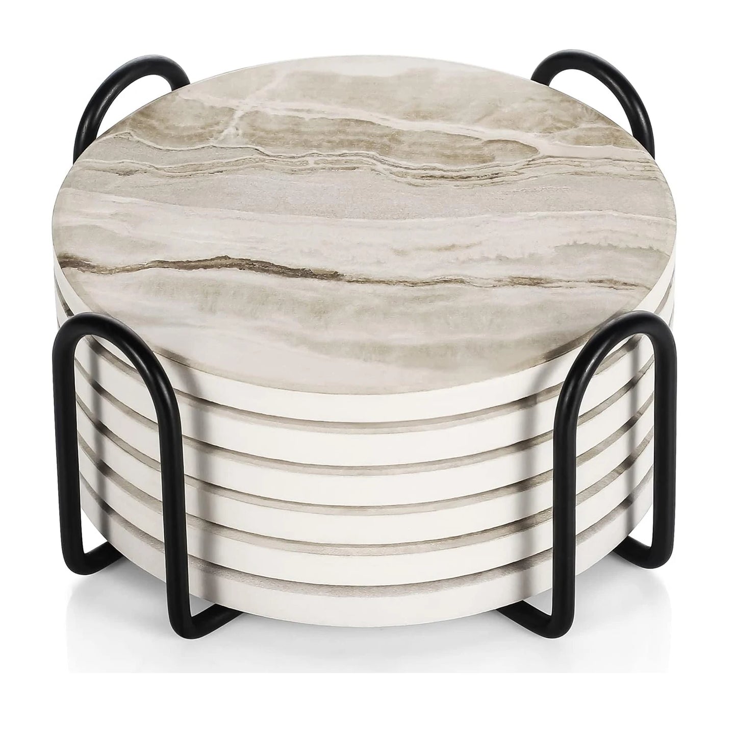 Marble Style Ceramic Coaster Set