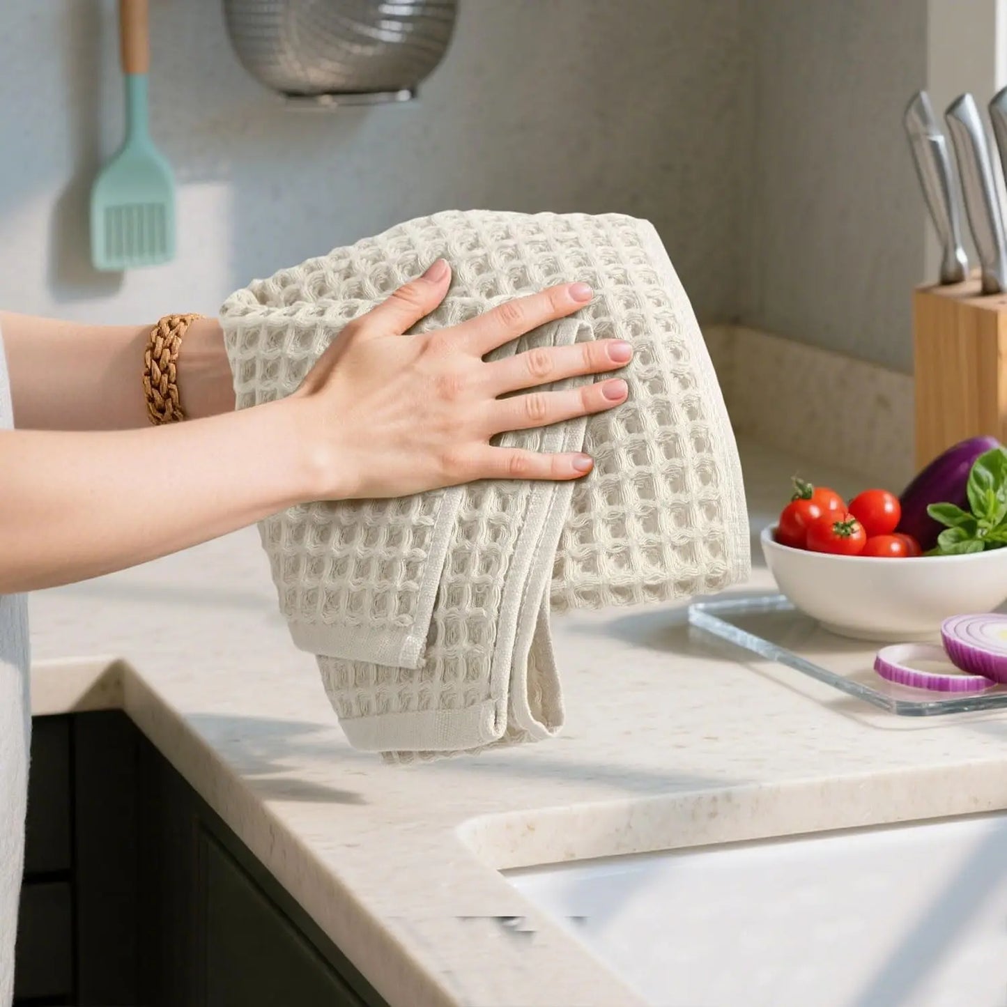 Waffle Linen Hand Towel