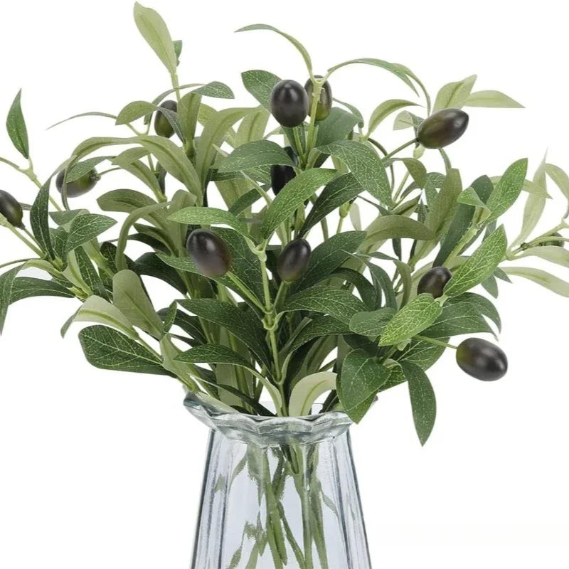 Olive Branch Stems with Realistic Fruits