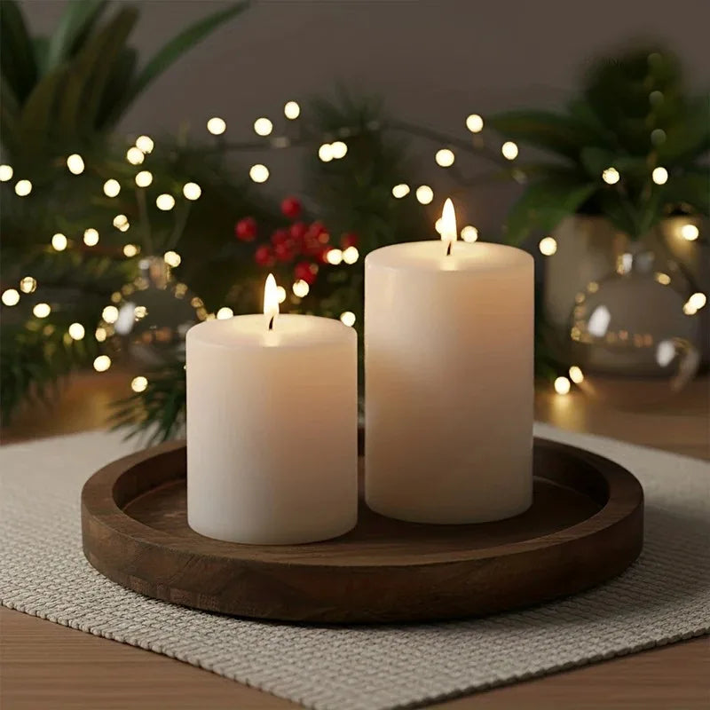 Rustic Round Wooden Serving Tray