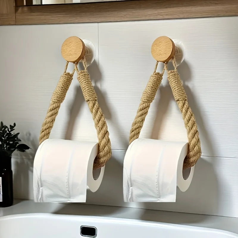 Rustic Hemp Rope Toilet Paper Holder