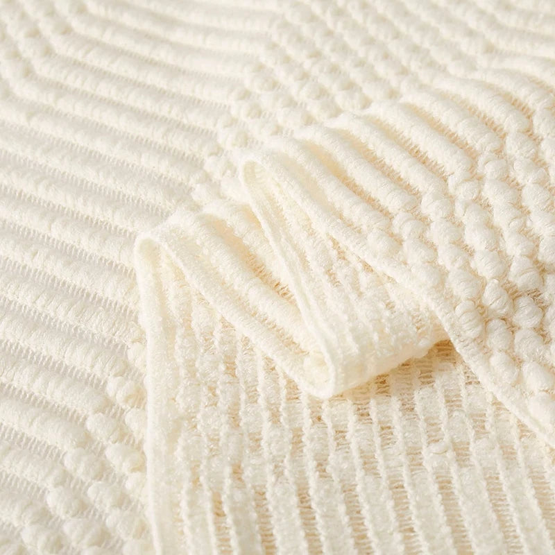 Chunky Knit Boho Throw Blanket
