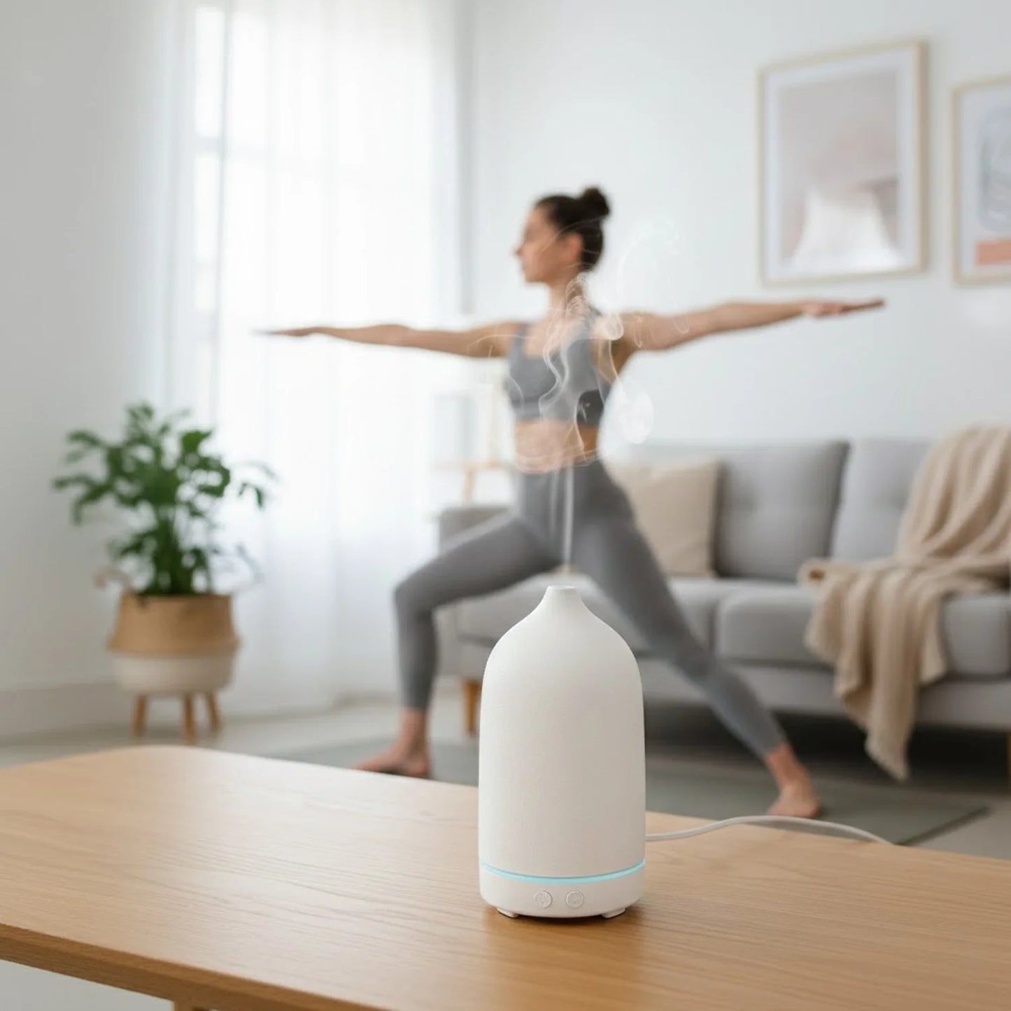 Ceramic and Wood Essential Oil Diffuser
