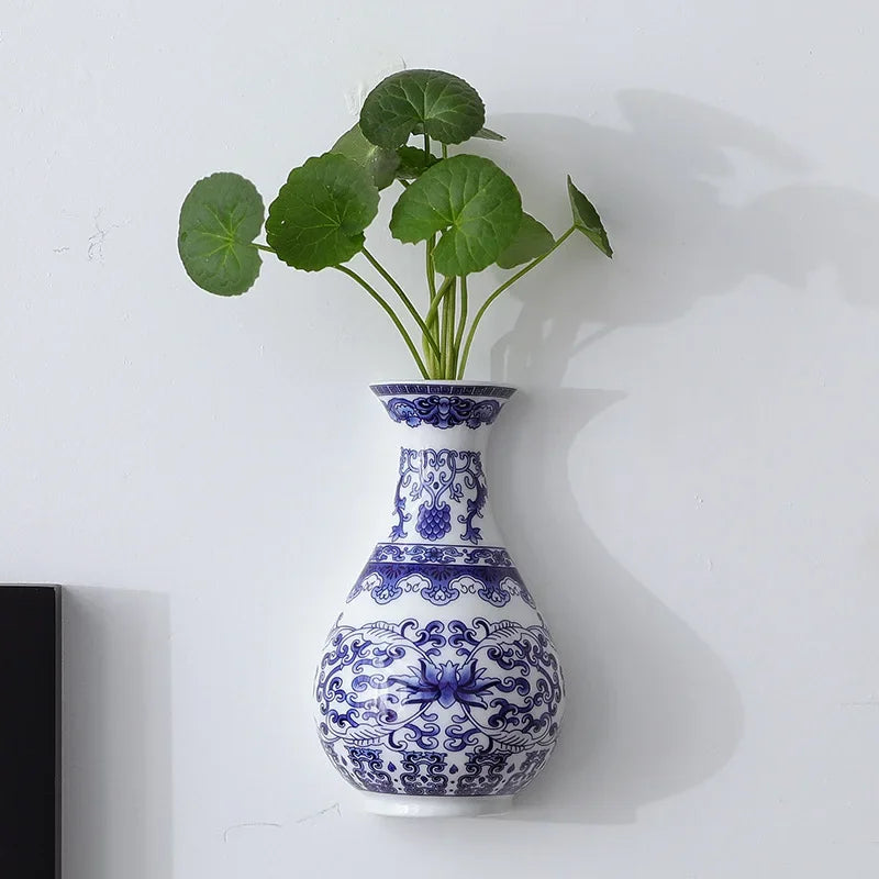 Antique Blue & White Ceramic Vase