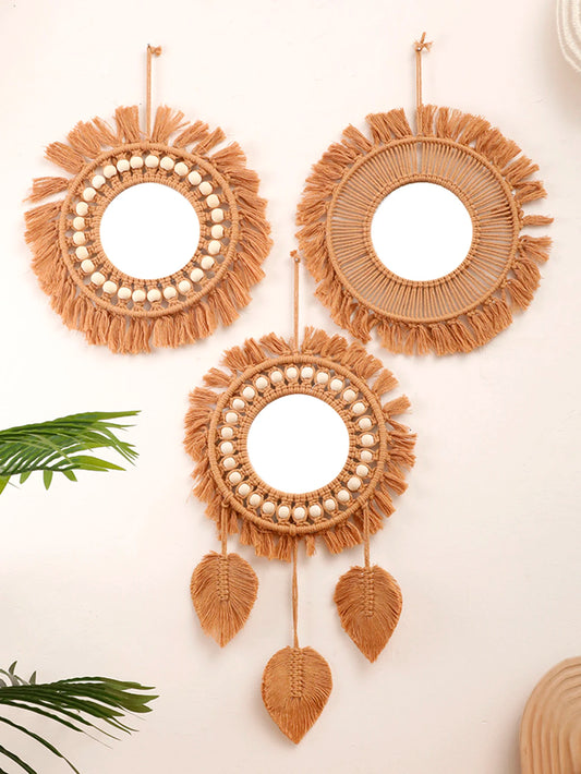 Boho Woven Wall Mirror
