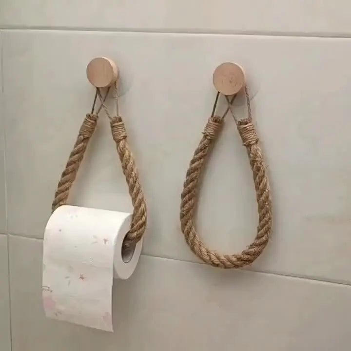 Rustic Hemp Rope Toilet Paper Holder