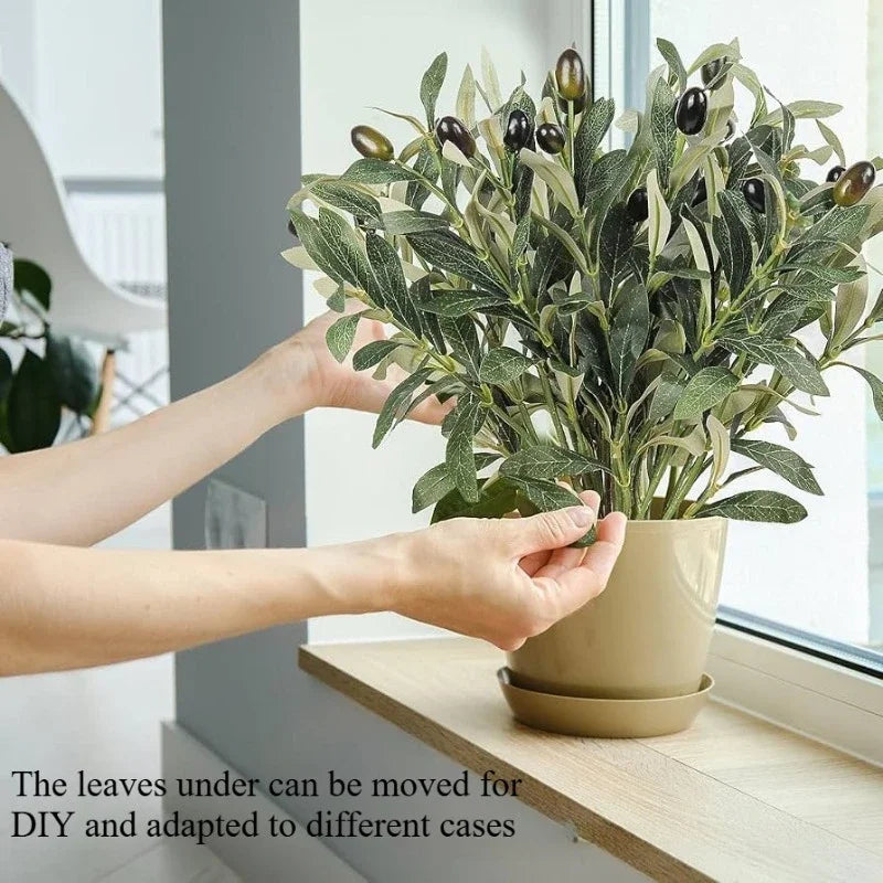 Olive Branch Stems with Realistic Fruits