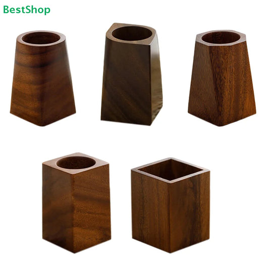 Natural Wood Pen and Pencil Holder Set