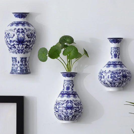 Antique Blue & White Ceramic Vase