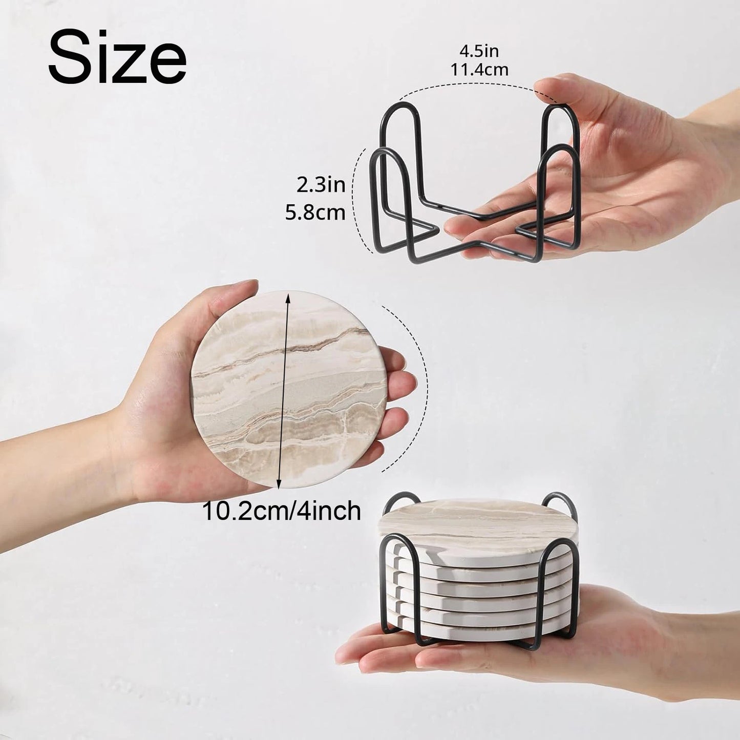 Marble Style Ceramic Coaster Set